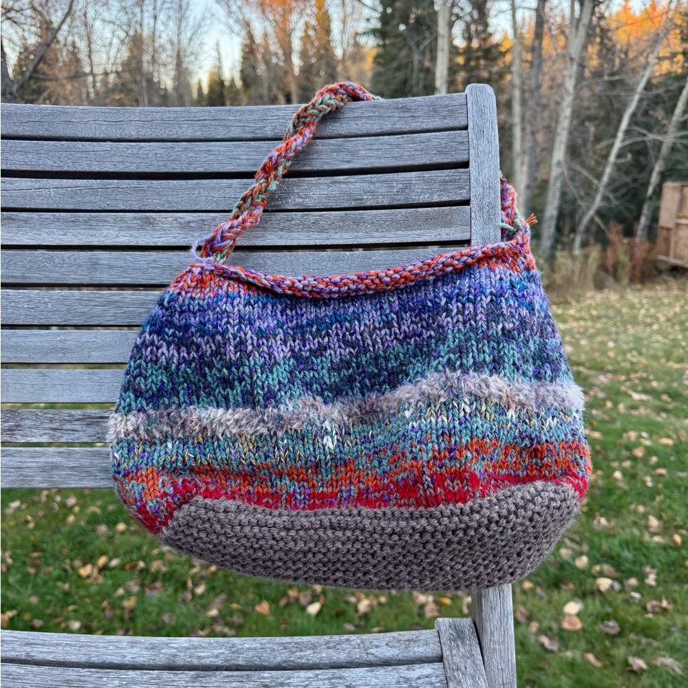 Hand Crafted Colorful Knit Shoulder Bag - Picture 5 of 16